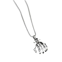 Thumbnail for Sterling Silver Skeleton Hand Bone Pendant Necklace