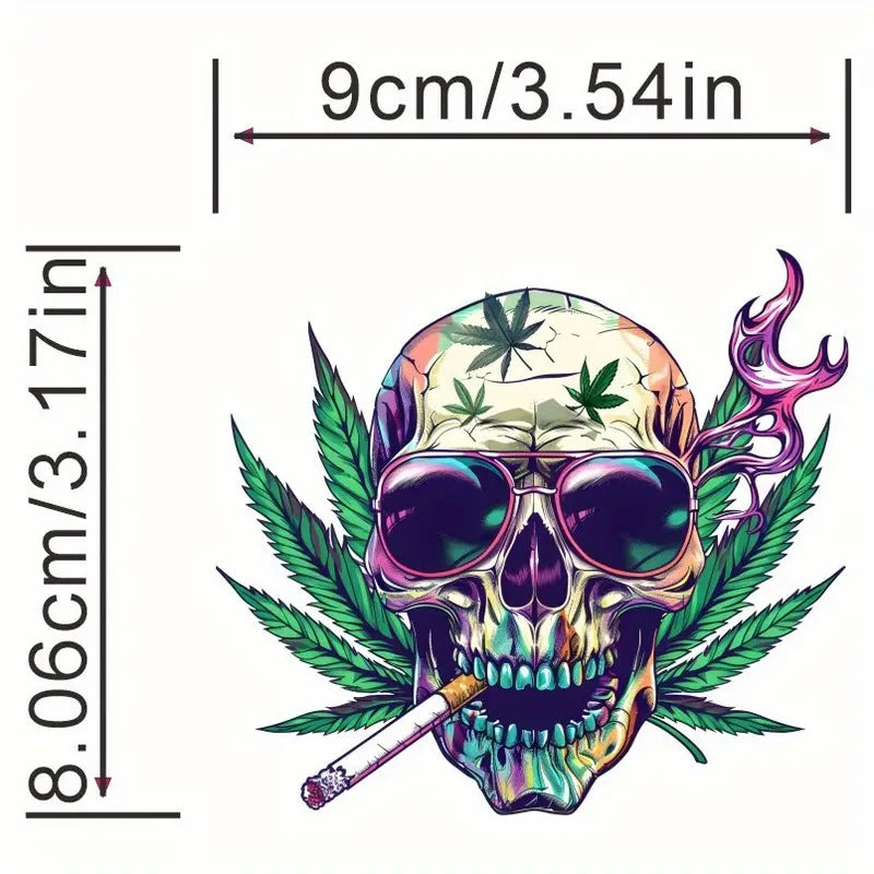 Skull Leaf Iron-on Transfer
