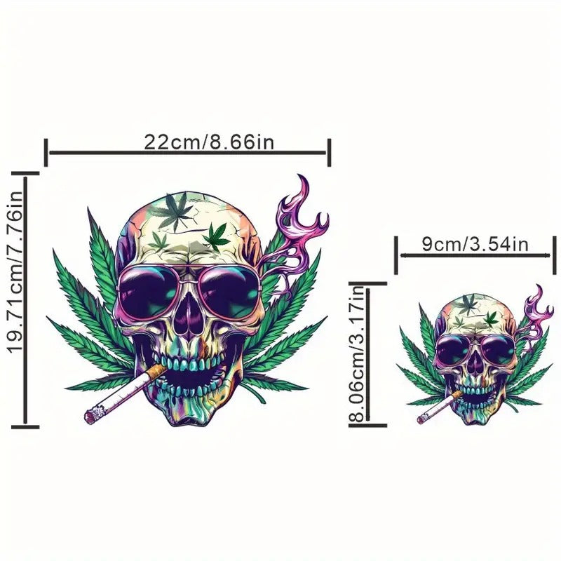Skull Leaf Iron-on Transfer