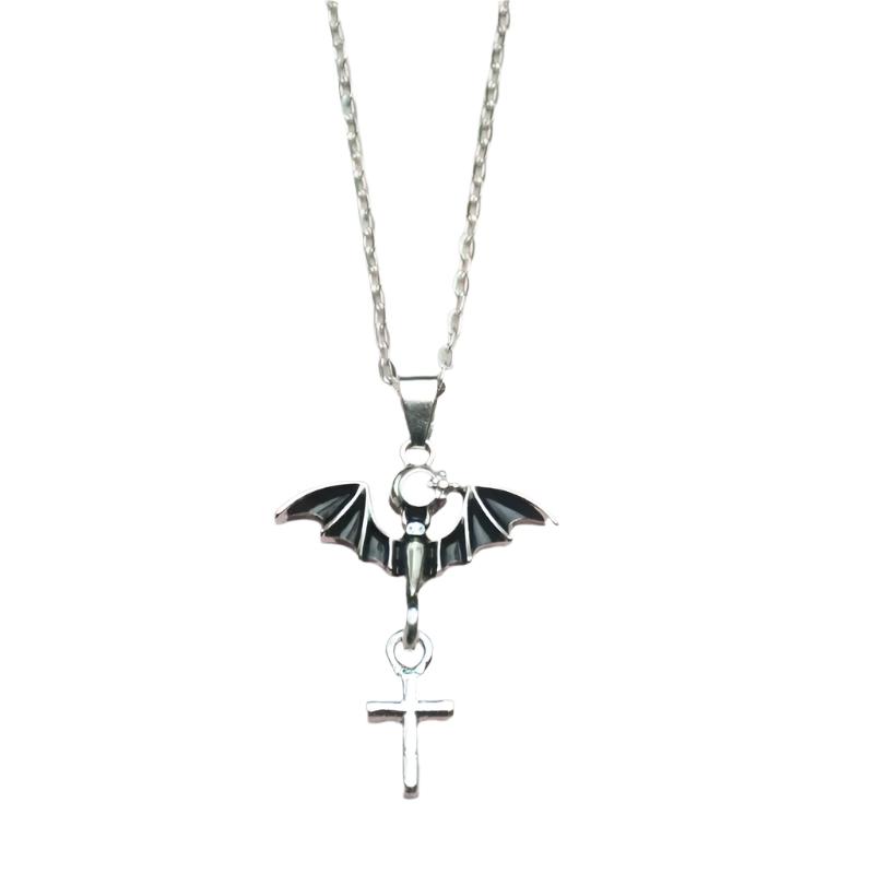 Cross Bat Pendant Necklace