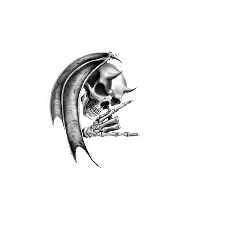 Metal Devil Skull Vinyl Car Sticker