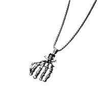 Thumbnail for Sterling Silver Skeleton Hand Bone Pendant Necklace