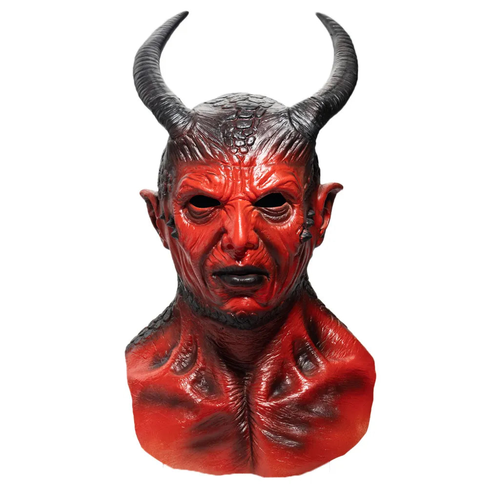 The Devil Adult Latex Front Face Mask - Screamers Costumes