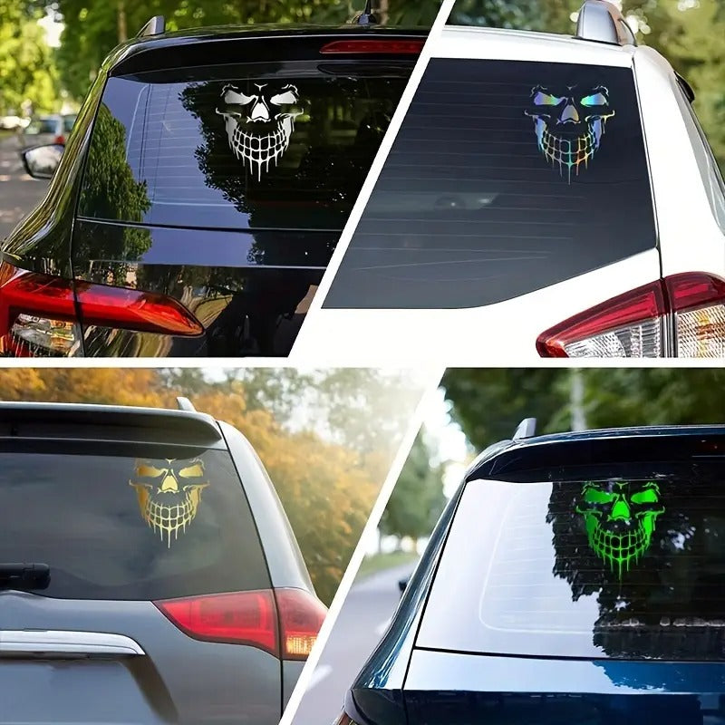 Holographic Skull Vinyl Car Sticker