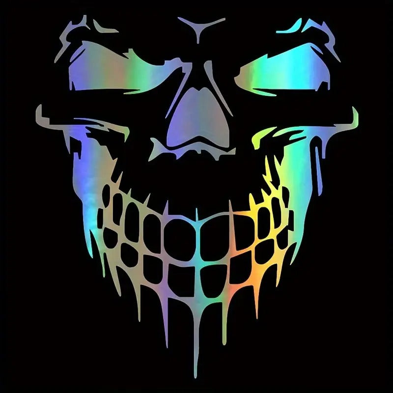 Holographic Skull Vinyl Car Sticker