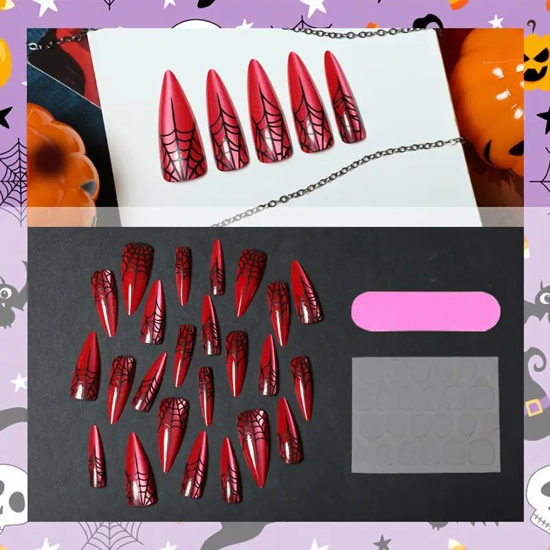 Scarlet Web Press on Nails