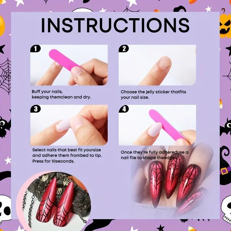 Scarlet Web Press on Nails