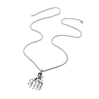 Thumbnail for Sterling Silver Skeleton Hand Bone Pendant Necklace
