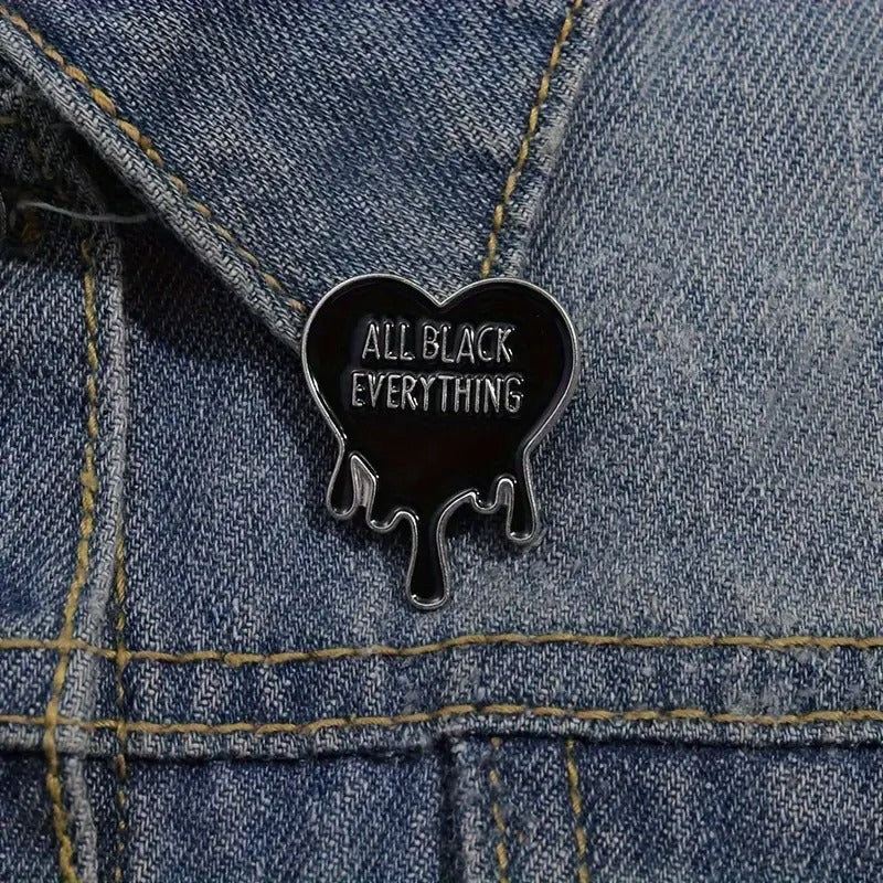 All Black Everything Enamel Pin