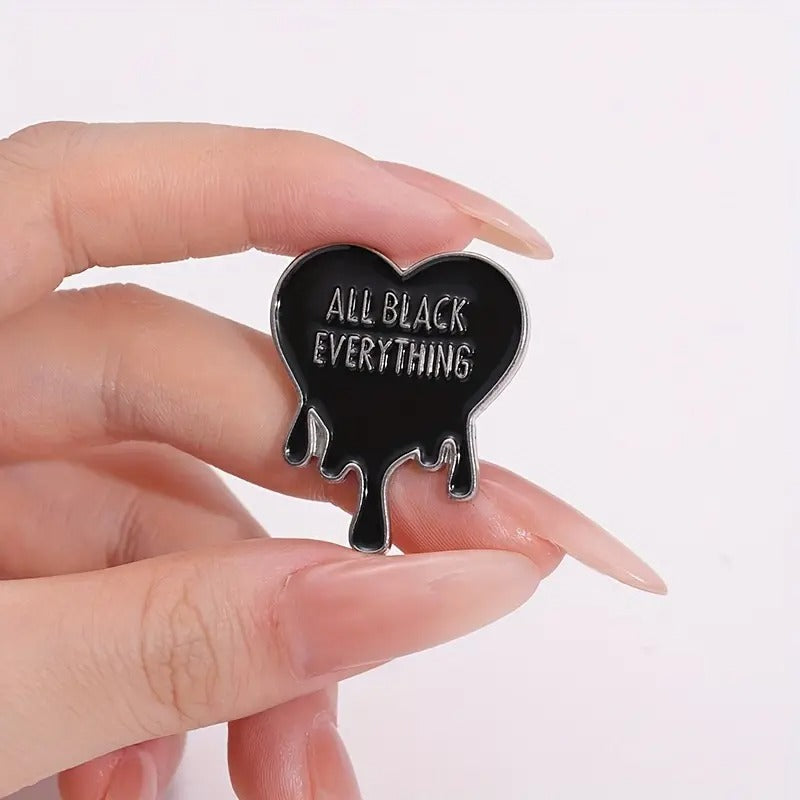 All Black Everything Enamel Pin