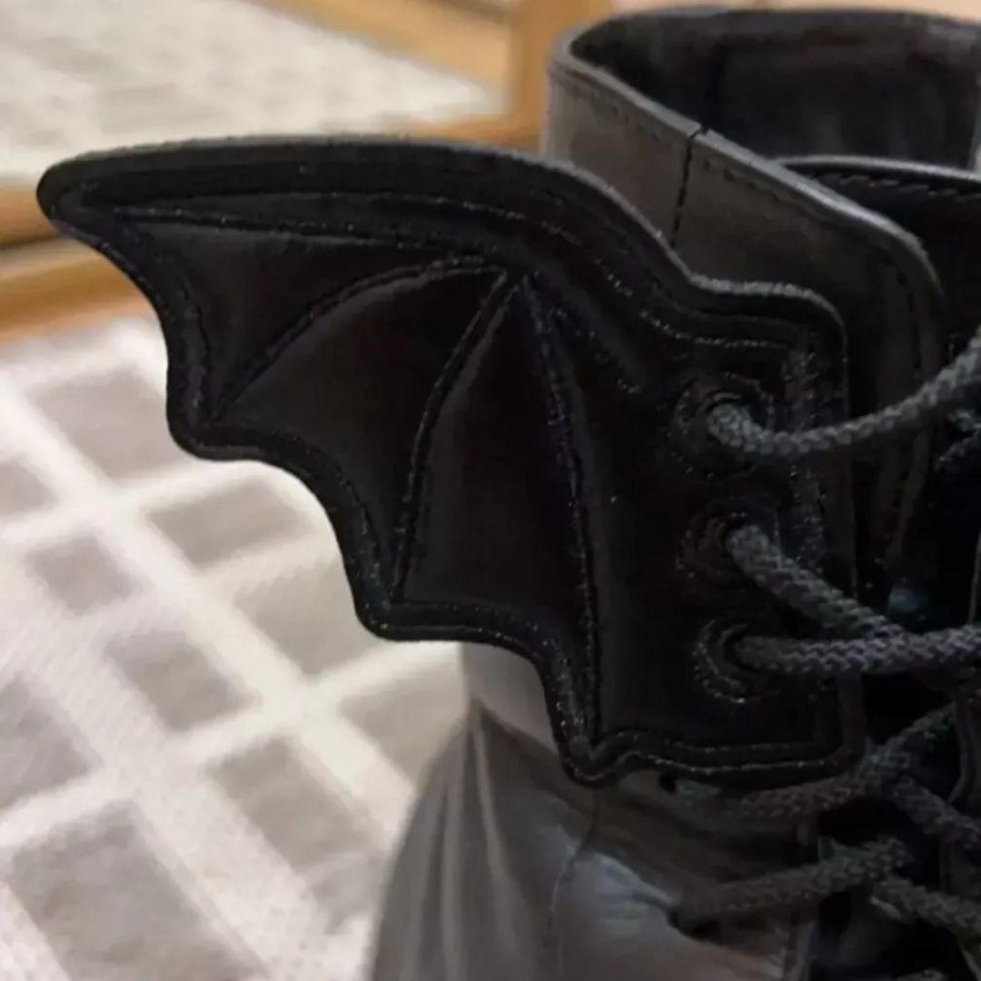 Black Bat Boot Wings