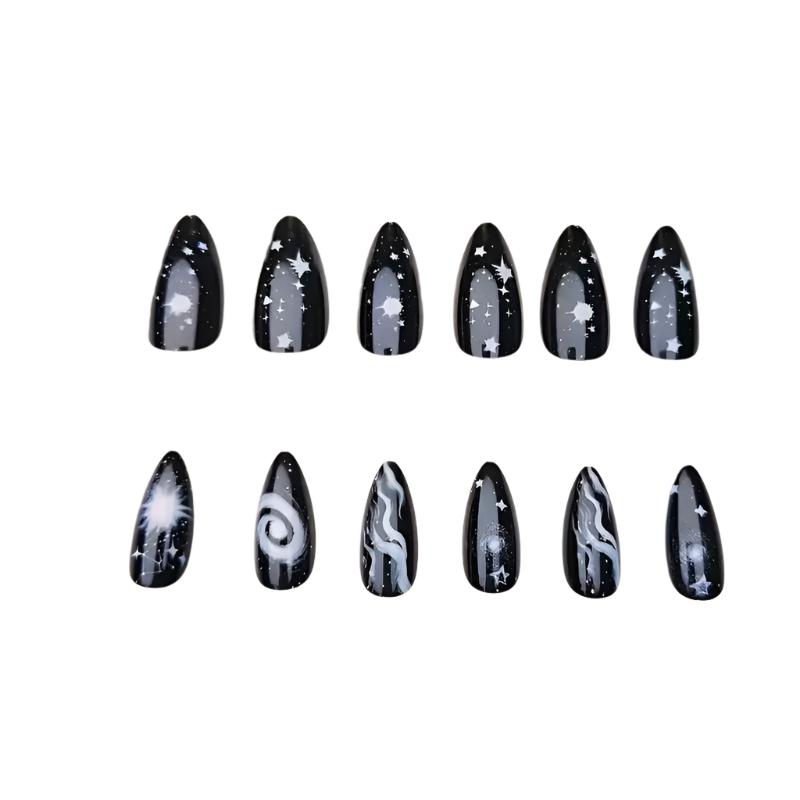 Black Galaxy Press On Nails