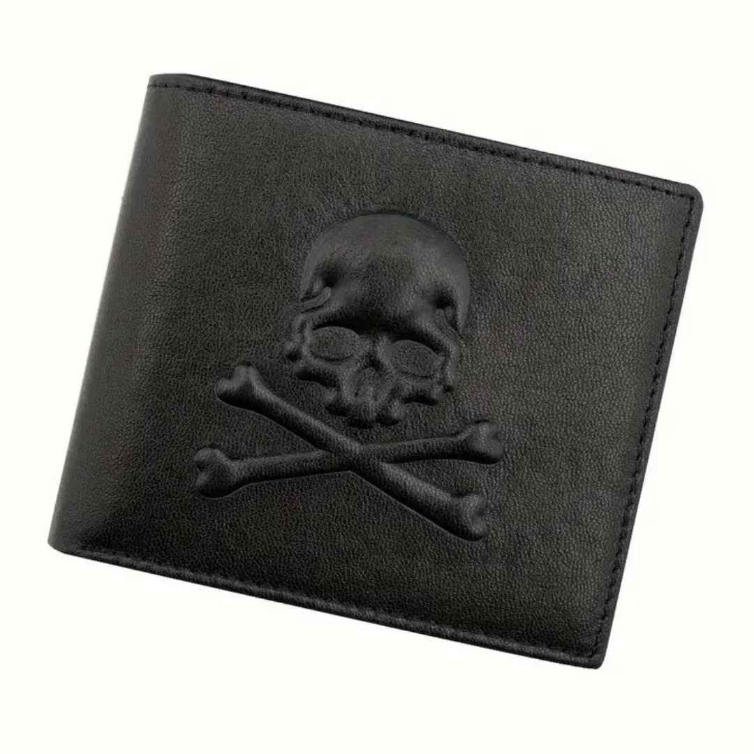 Black Skull Leather Wallet