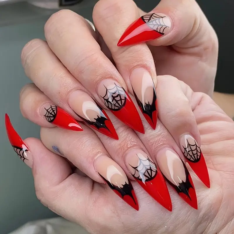 Crimson Creep Press on Nails