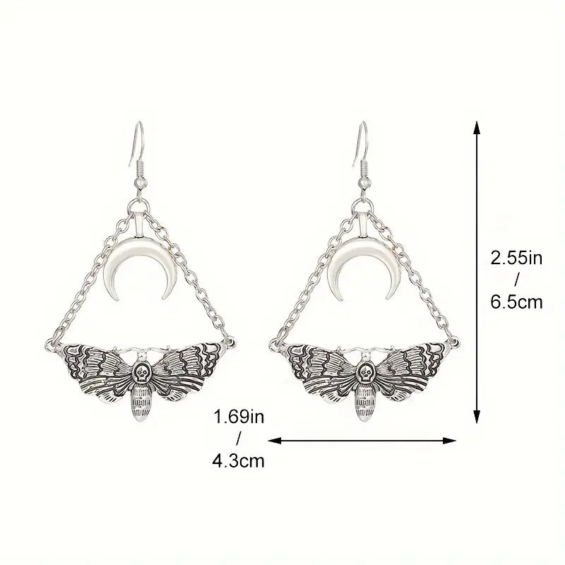 Death Moth Luna Earrings