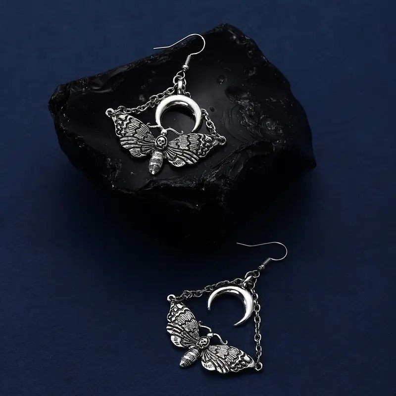 Death Moth Luna Earrings