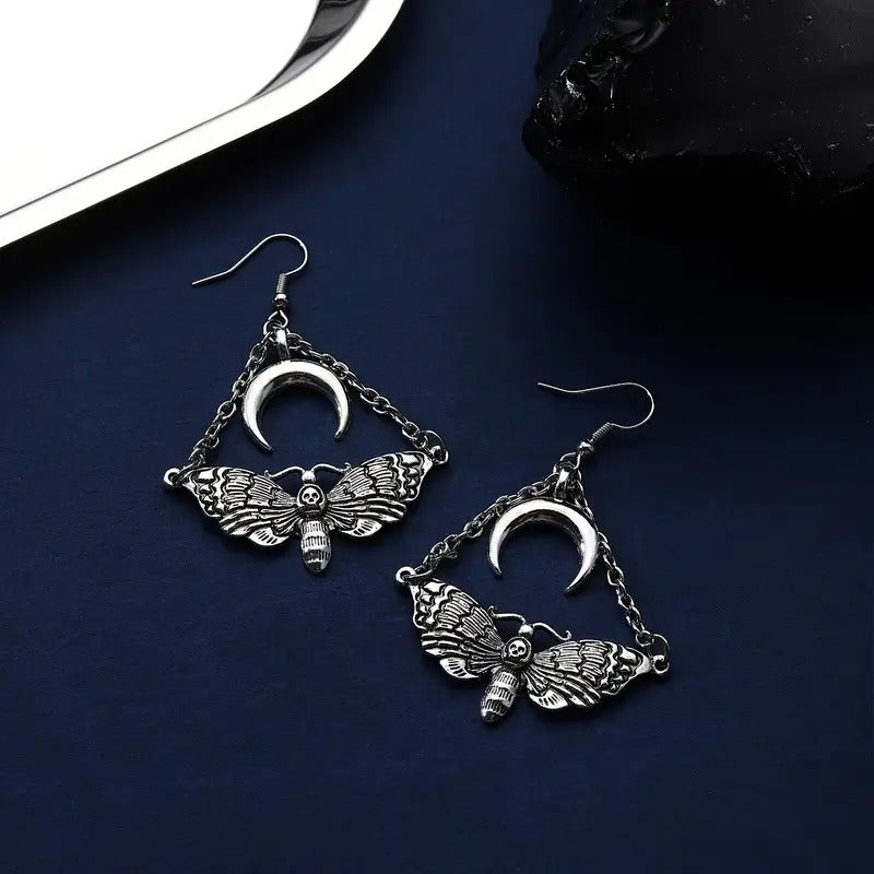 Death Moth Luna Earrings