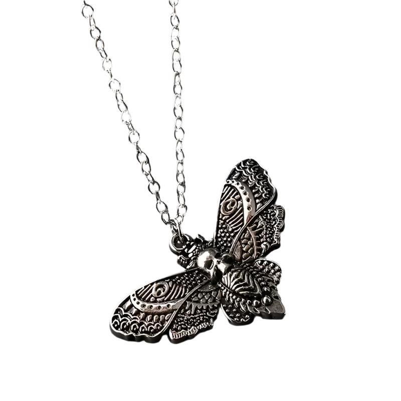 Death Moth Pendant Chain Necklace