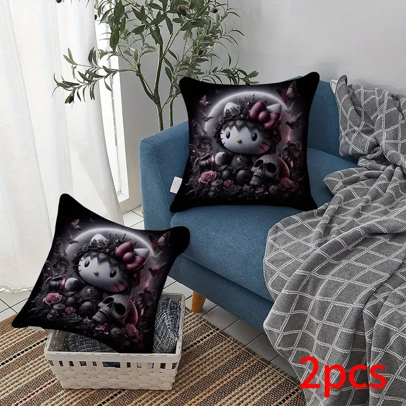 Gothed Out Hello Kitty Cushion Covers x2