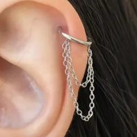 Thumbnail for Chained Hoop Helix Earring