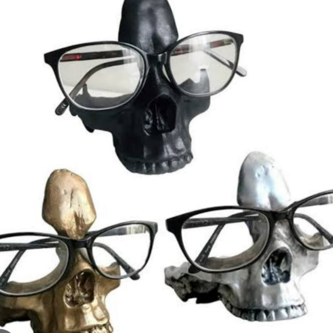 Silver Skull Glasses Holder