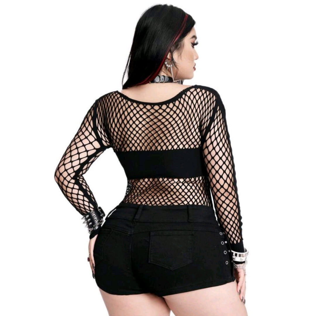 Venom Vixen Fishnet Crop Top