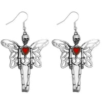 Thumbnail for Heart-Winged Bone Fairy Earrings