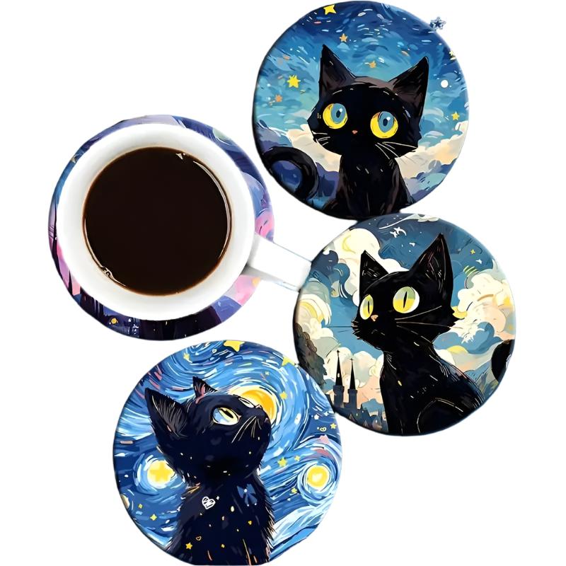 Purrfect Skies Cat Coaster Set