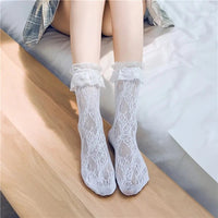 Thumbnail for Ruffle Trim Lace Socks