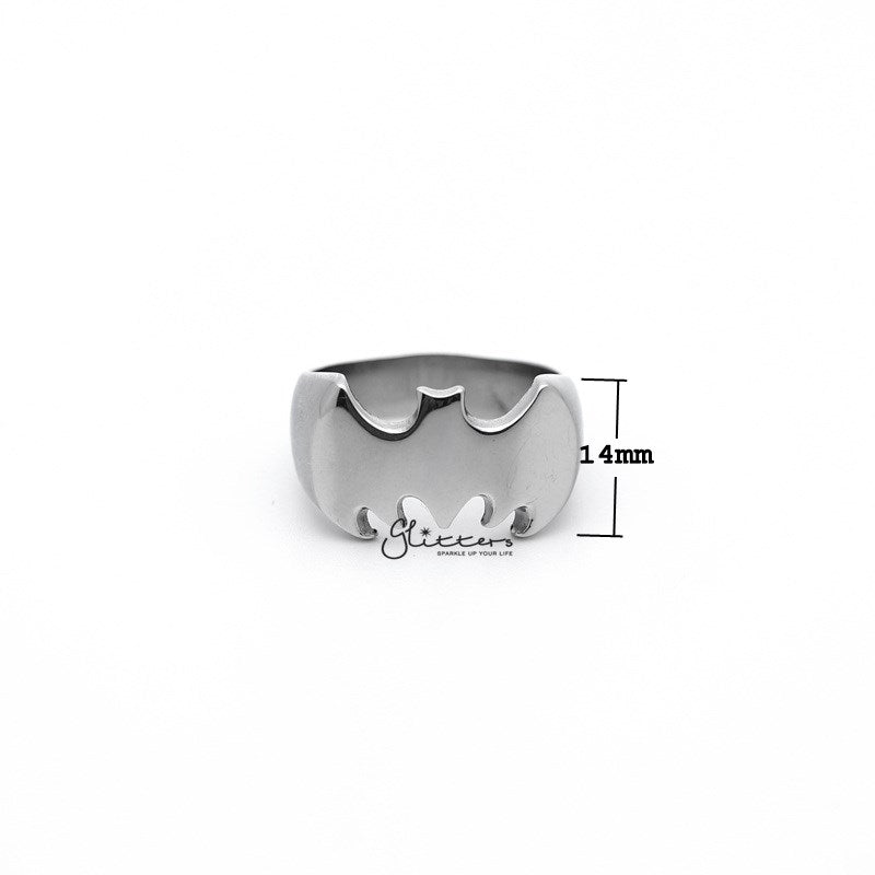 Stainless Steel Glossy Batman Casting Men's Rings - Silver