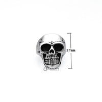 Thumbnail for Antiqued Stainless Steel Classic Skull Head Casting Men's Rings
