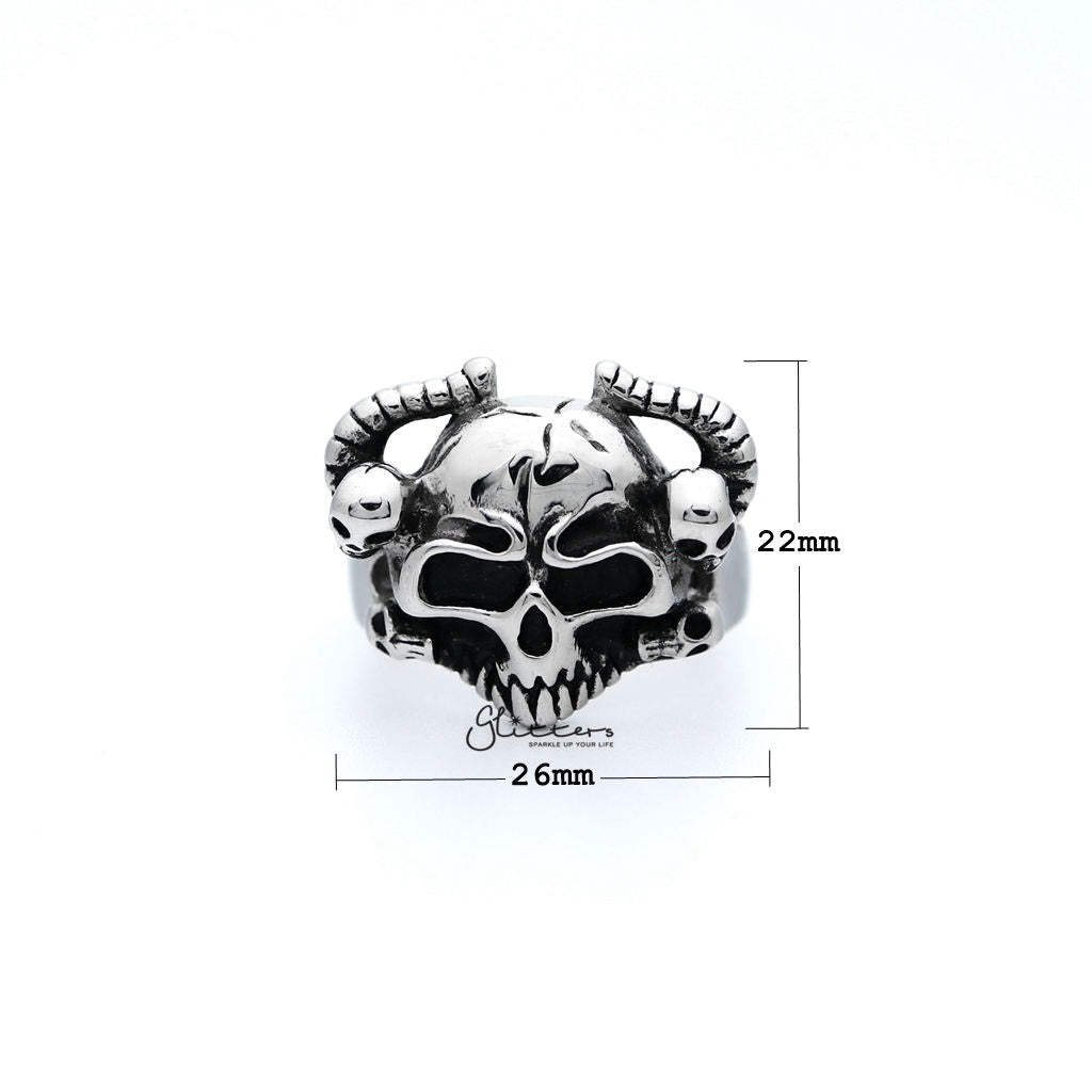 Men's Antiqued Stainless Steel Skull Casting Rings