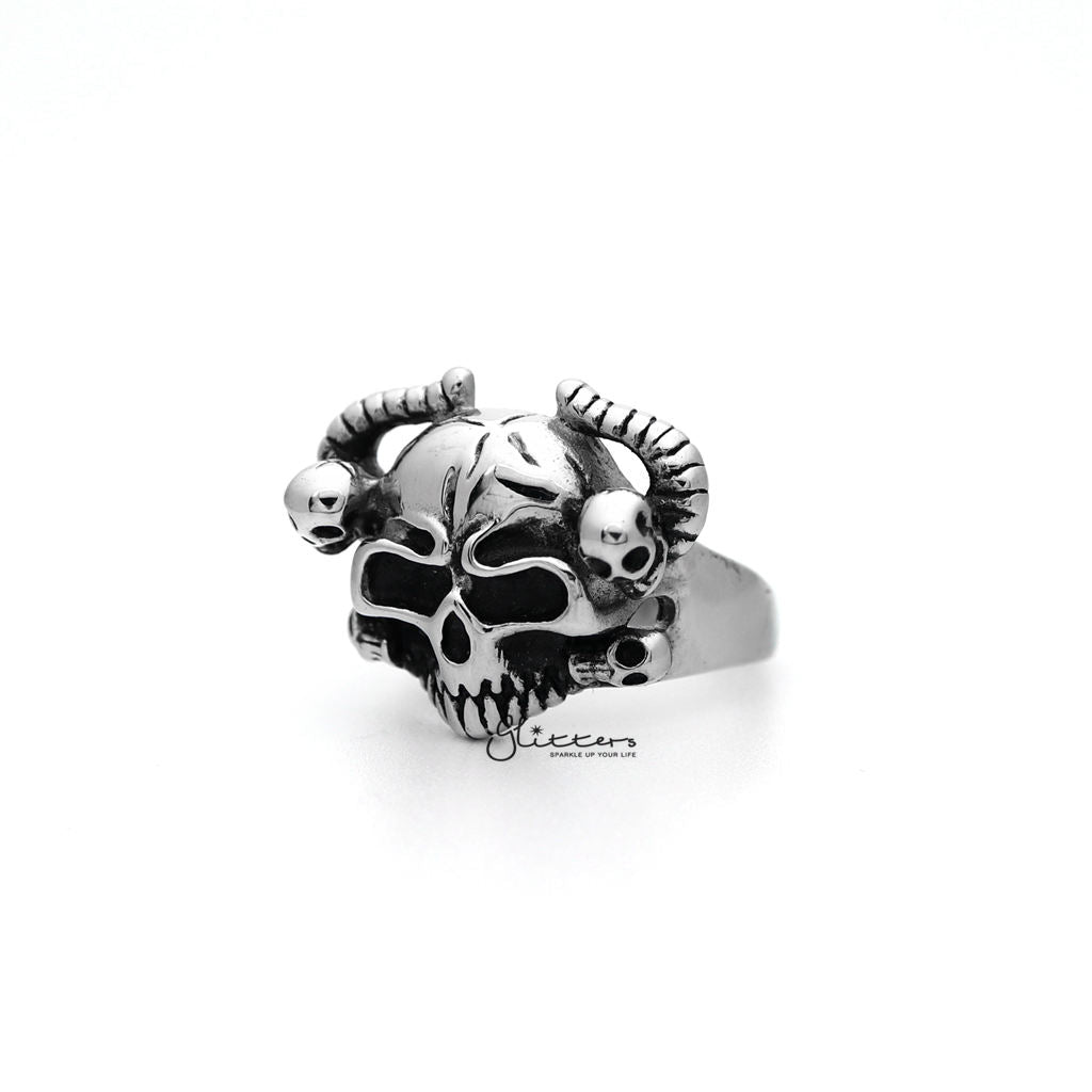 Men's Antiqued Stainless Steel Skull Casting Rings