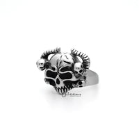 Thumbnail for Men's Antiqued Stainless Steel Skull Casting Rings