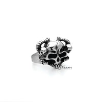 Thumbnail for Men's Antiqued Stainless Steel Skull Casting Rings
