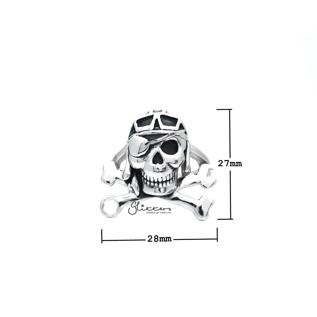 Men's Stainless Steel Skull with Bone Casting Rings