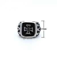 Thumbnail for Stainless Steel Antiqued Cross with Fire Casting Men's Rings