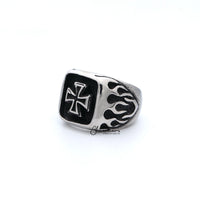 Thumbnail for Stainless Steel Antiqued Cross with Fire Casting Men's Rings