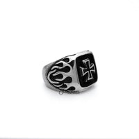 Thumbnail for Stainless Steel Antiqued Cross with Fire Casting Men's Rings