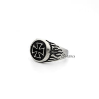 Thumbnail for Men's Stainless Steel Circle Cross Casting Rings