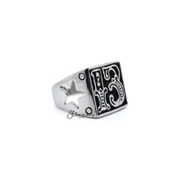 Thumbnail for Stainless Steel Antiqued Number #13 Casting Men's Rings