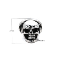 Thumbnail for Men's Stainless Steel Skull Head with Headphone Casting Rings