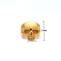 Thumbnail for 18K Gold I.P Stainless Steel Classic Skull Head Casting Men's Ring