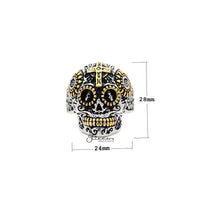 Thumbnail for Men's Stainless Steel Two Tone Skull with Cross Casting Rings