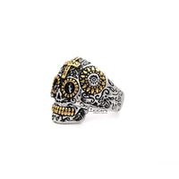 Thumbnail for Men's Stainless Steel Two Tone Skull with Cross Casting Rings