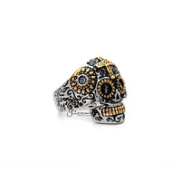 Thumbnail for Men's Stainless Steel Two Tone Skull with Cross Casting Rings
