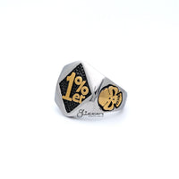 Thumbnail for Stainless Steel 1% er One Percenter Two Tone Casting Men's Rings