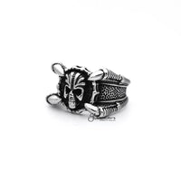 Thumbnail for Stainless Steel Antiqued Skull Head with 4 Claws Casting Men's Rings