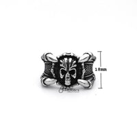 Thumbnail for Stainless Steel Antiqued Skull Head with 4 Claws Casting Men's Rings