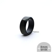 Thumbnail for Stainless Steel High Polished 8mm Wide Unique Square Shape Band Rings - Black